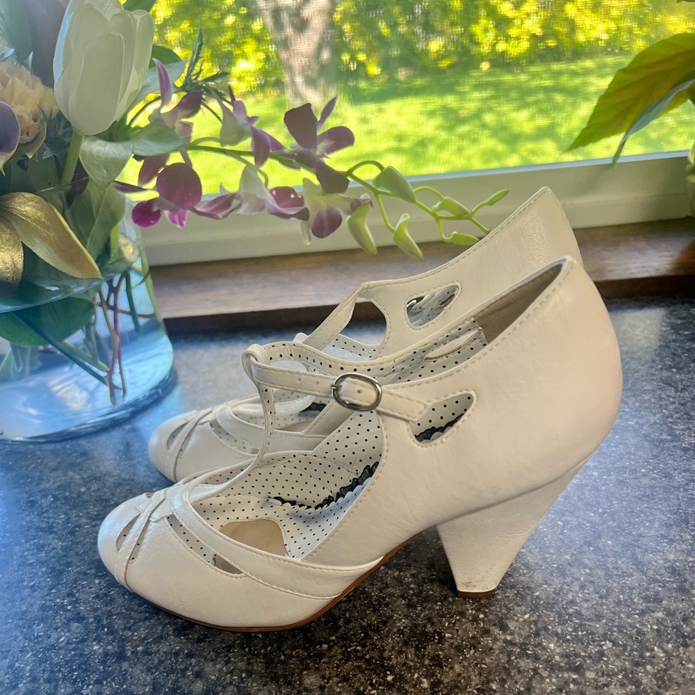 Bettie Page White Heels